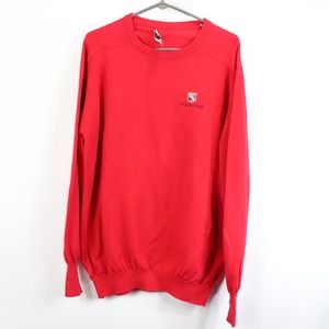 80s Wilson Mens XL Spell Out Crewneck Sweater Red